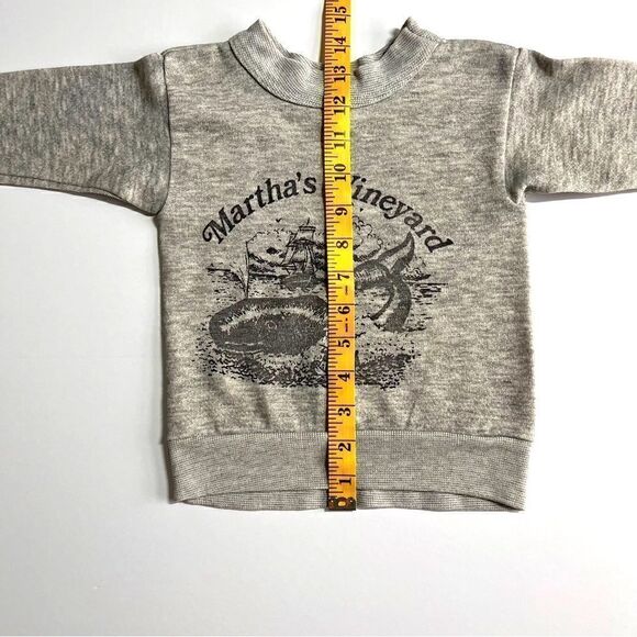 Martha's Vineyard Boys or Girls Whale Ship Cozy Sweatshirt Grey Black Size 3T - Picture 5 of 8